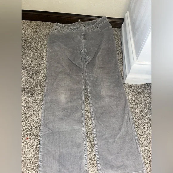 J Jill Womens Corduroy Jeans Gray slim leg stretch size 14 - Picture 1 of 10
